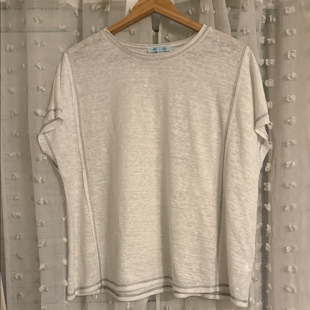 She and Sky Cream Short Sleeve Tee
